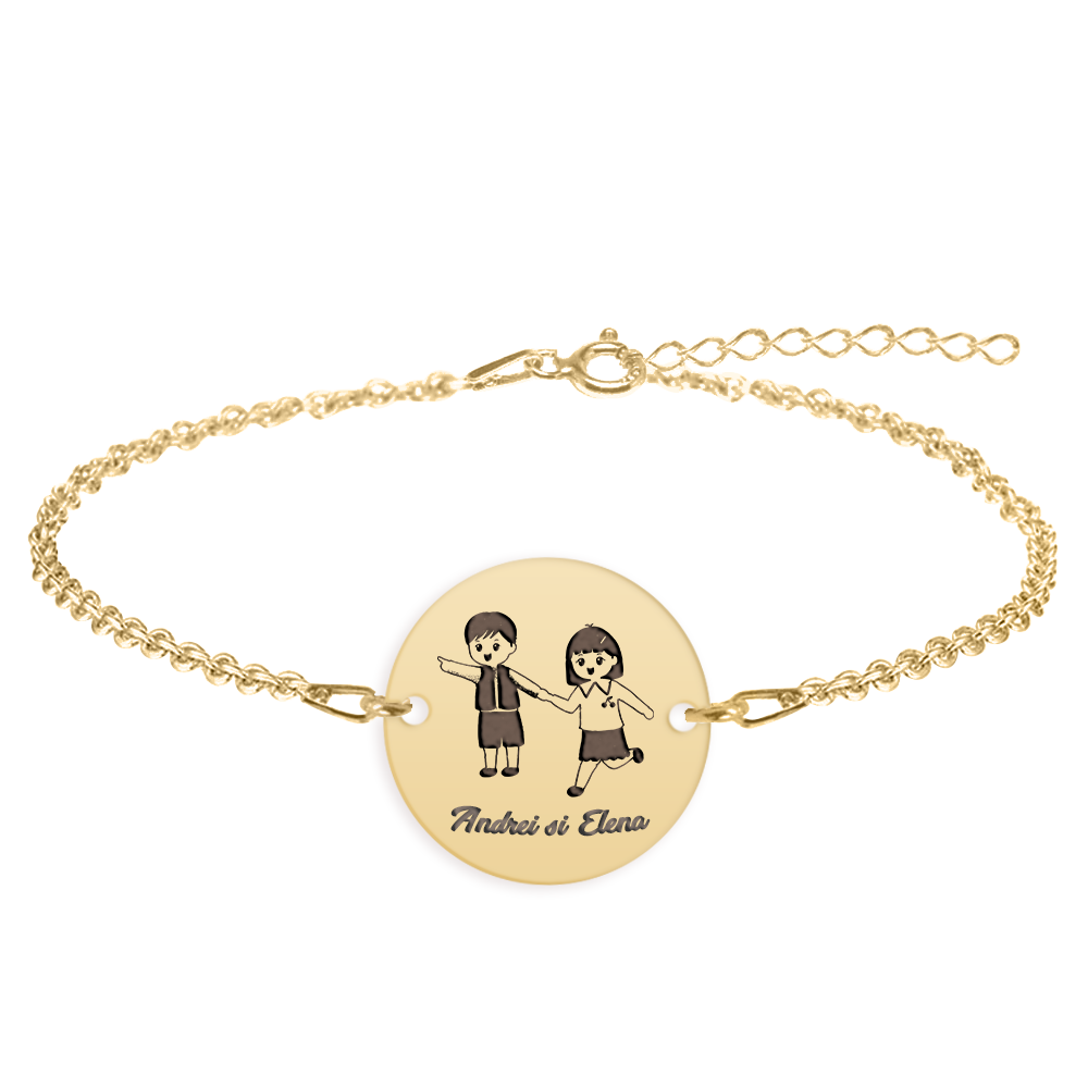 Best Friends - Bratara personalizata prieteni din argint 925 placat cu aur galben 24K